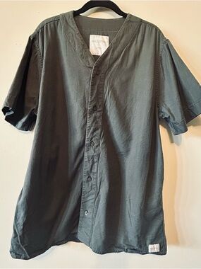 Hollister Men's Short-Sleeve Button-Front Baseball Jersey Shirt